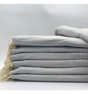 Toalla de playa gigante gris claro - FOUTA TUNISIA 2