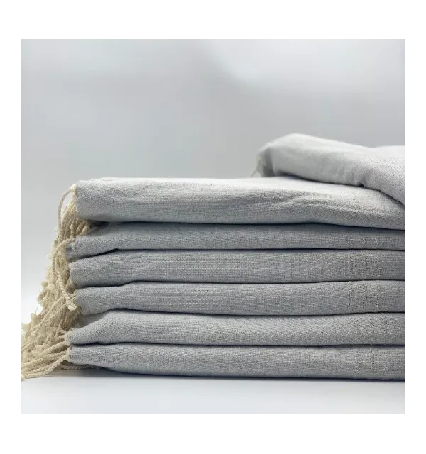 Toalla de playa gigante gris claro - FOUTA TUNISIA