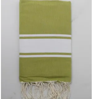 Toalla de playa verde oliva tejida plana
