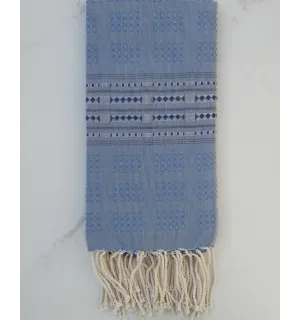 Fouta arabesque rayée rouge 