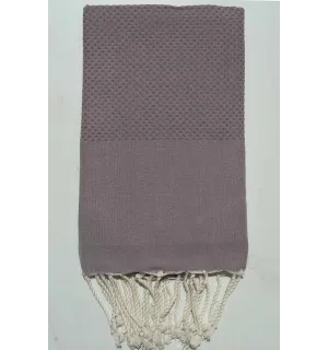 FOUTA Nid d'abeille unie gris bleu