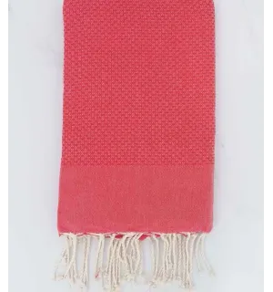 Fouta nido d'ape unita rossa
