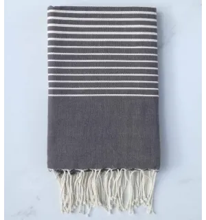 Fouta Plate Gris foncé 