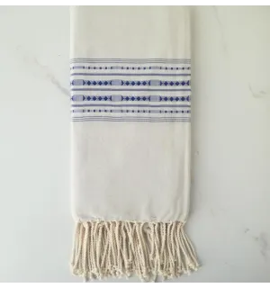 Fouta arabesque rayée rouge 