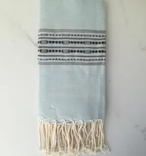 Fouta arabesque rayée rouge 