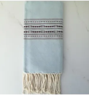 Fouta arabesque rayée rouge 