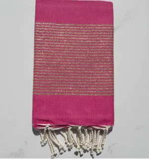 FOUTA Lurex tejido liso  rosa caramelo