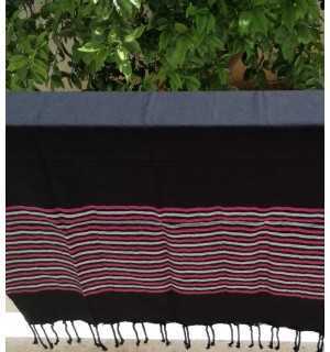 Toalla de playa lurex negro, rosa y plata  2