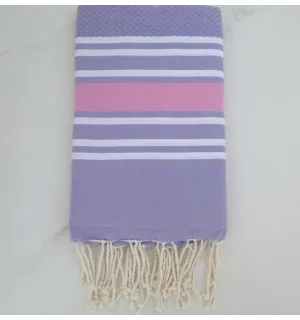 FOUTA NID D'ABEILLE vert pistache rayée rouge