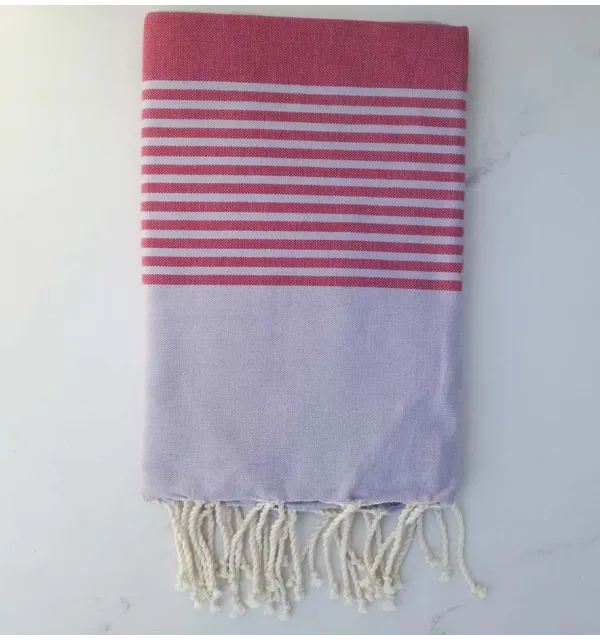 Fouta arabesque rayures marron 