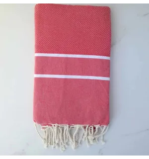 Toalla de playa chevron fucsia rojizo