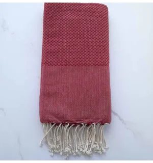 FOUTA Nid d'abeille unie gris clair