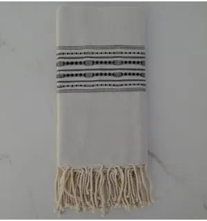 Fouta arabesque rayée rouge