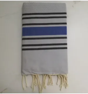 FOUTA NID D'ABEILLE vert pistache rayée rouge