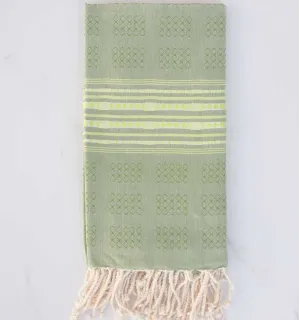Fouta arabesque rayée rouge