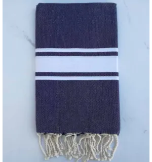 Fouta plate jean bleu moyen