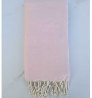 FOUTA nid d'abeille unie rose framboise 
