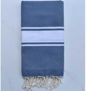 Toalla de playa plato Fouta blue woad 