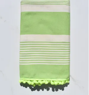 Fouta blanc crème et vert
