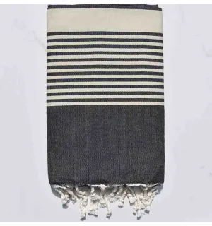 Fouta arthur ardoise avec rayures