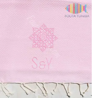 Toalla de playa personalizada con motivos de  matrimonio