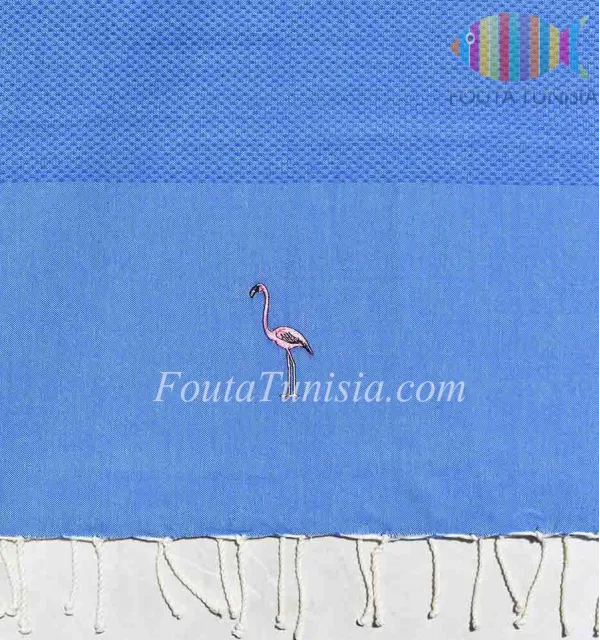 Fouta personalizado con flamenco rosado 
