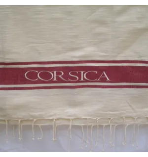 Toalla de playa color crudo con bordado 