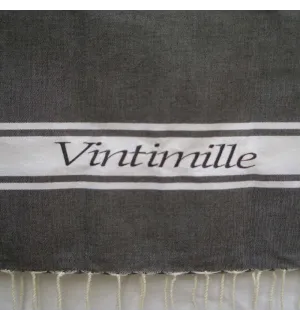 Toalla de playa clásica gris oscuro personalizada 