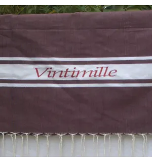 Toalla de playa plana con bordado Vintimille 