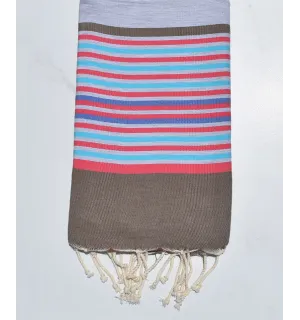 Toalla de playa 5 colores gris claro, bistre, rosa, azul celeste e índigo
