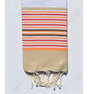 Toalla de playa 5 colores gris claro, beige, naranja, rojo y antracita