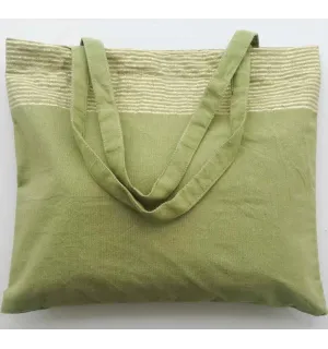 Sac de plage fouta vert olive avec lurex doré