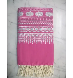 Fouta nid d'abeille unie vert empire 