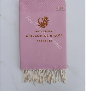 Toalla de playa bordada Hotel crillon le brave