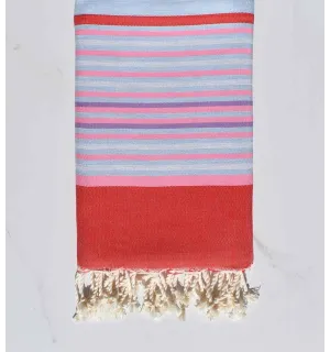 Toalla de playa 5 colores rojo, rosa claro, azul pálido, gris claro y morado 