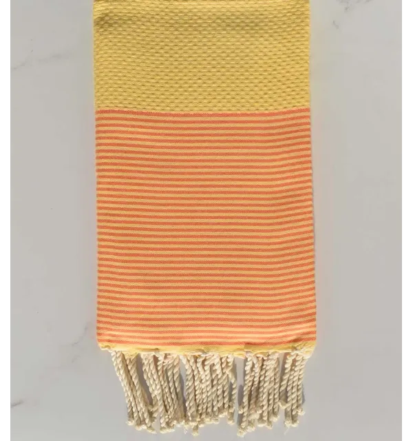 Toalla de playa Amarillo rayas naranja 