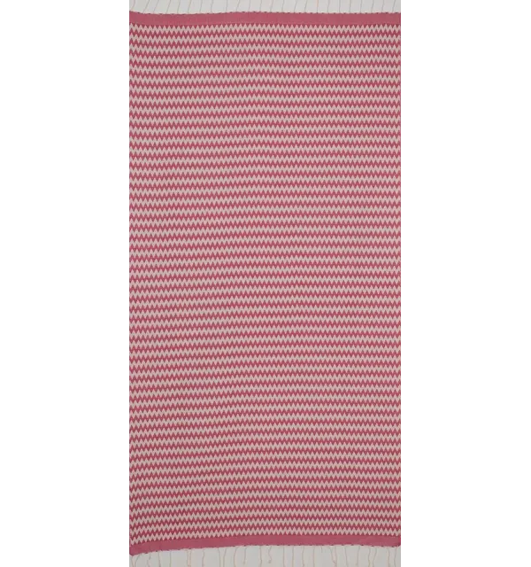 Toalla de playa zigzag rosa 