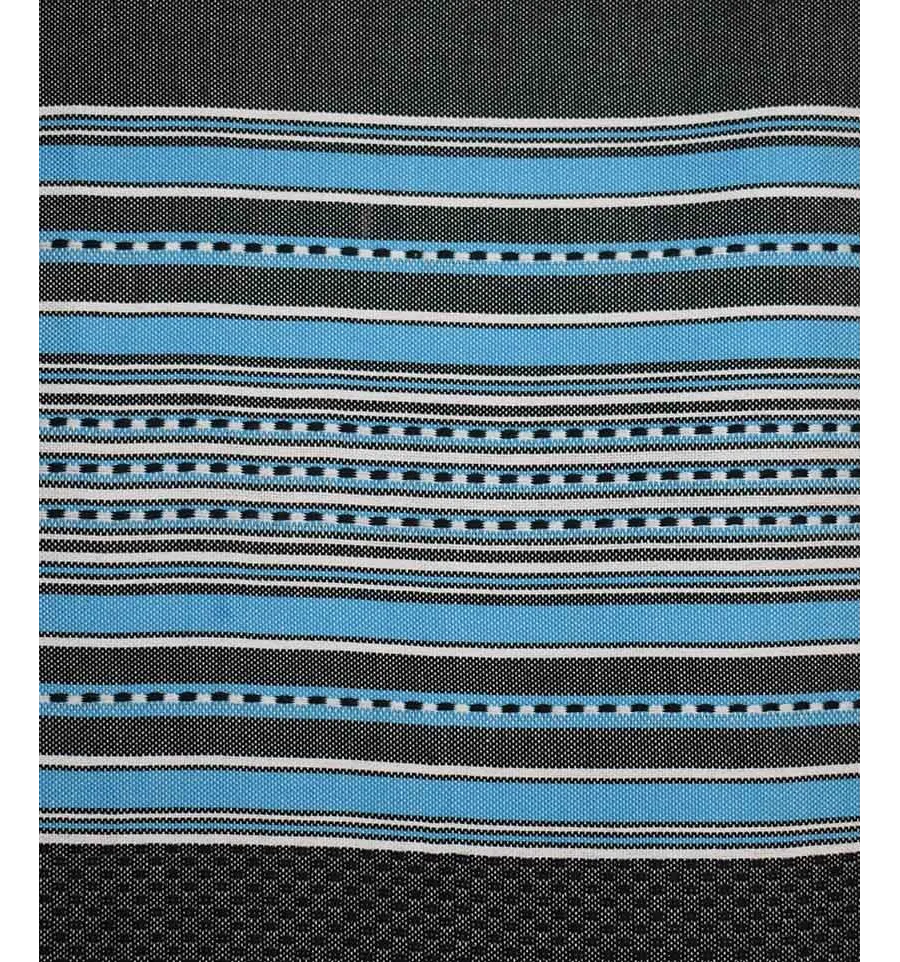 Fouta arabesco azul oscuro con rayas azules