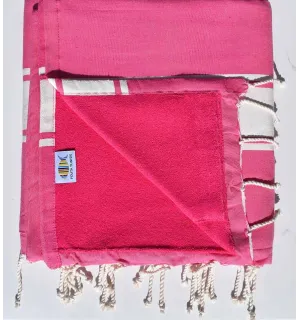 toalla de playa,duplicado esponja rosa, fucsia