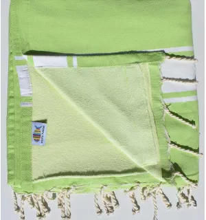 toalla de playa duplicado esponja verde pistacho y lima