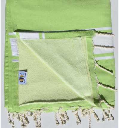 toalla de playa duplicado esponja verde pistacho y lima