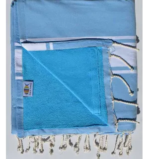 toalla de playa duplicado esponja azul, cielo y azul celestial 