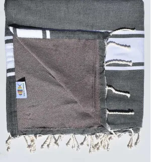 toalla de playa duplicado esponja gris pizarra y topo