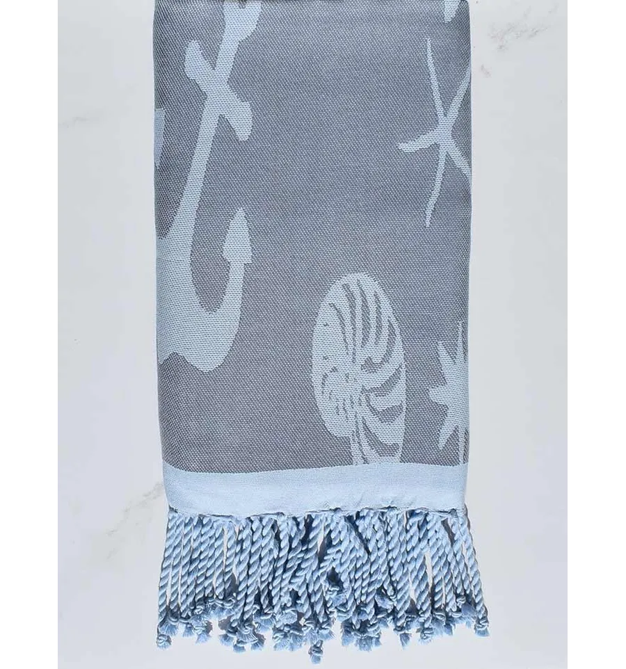 Toalla de playa jacquard stella di mare horizonte azul y polvo azul