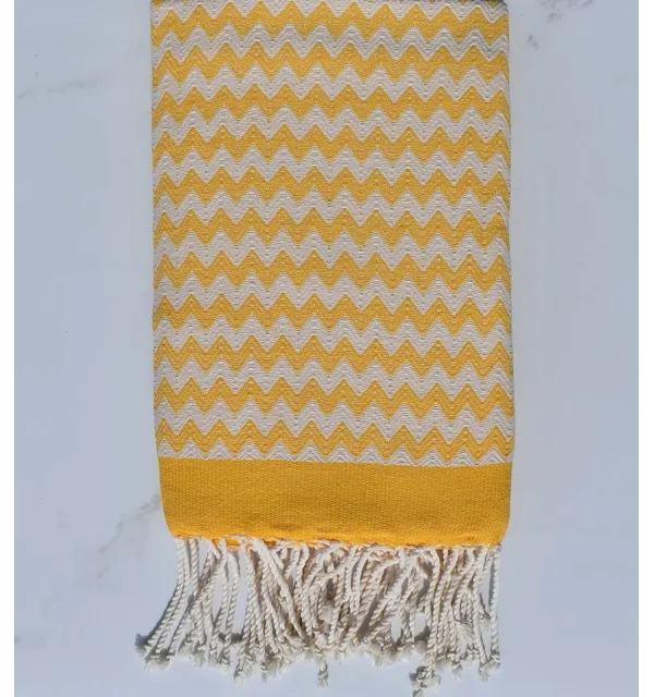 Toalla de playa de zigzag amarillo naranja 