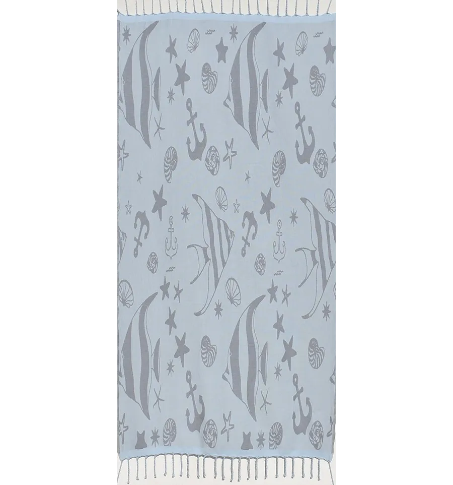 Toalla de playa jacquard stella di mare horizonte azul y polvo azul
