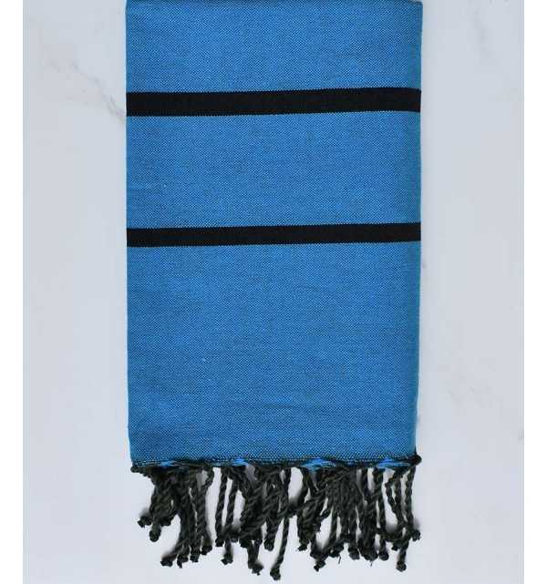 Toalla de playa negro y azul zafiro 