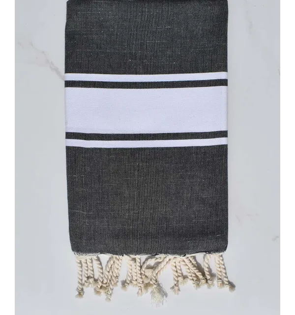 Toalla de playa gris pizarra con alambre lurex 