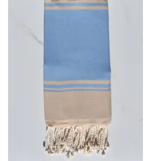 Toalla de playa RAF-RAF azul aciano y beige