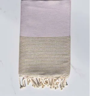 Toalla de playa lurex polvo rosa